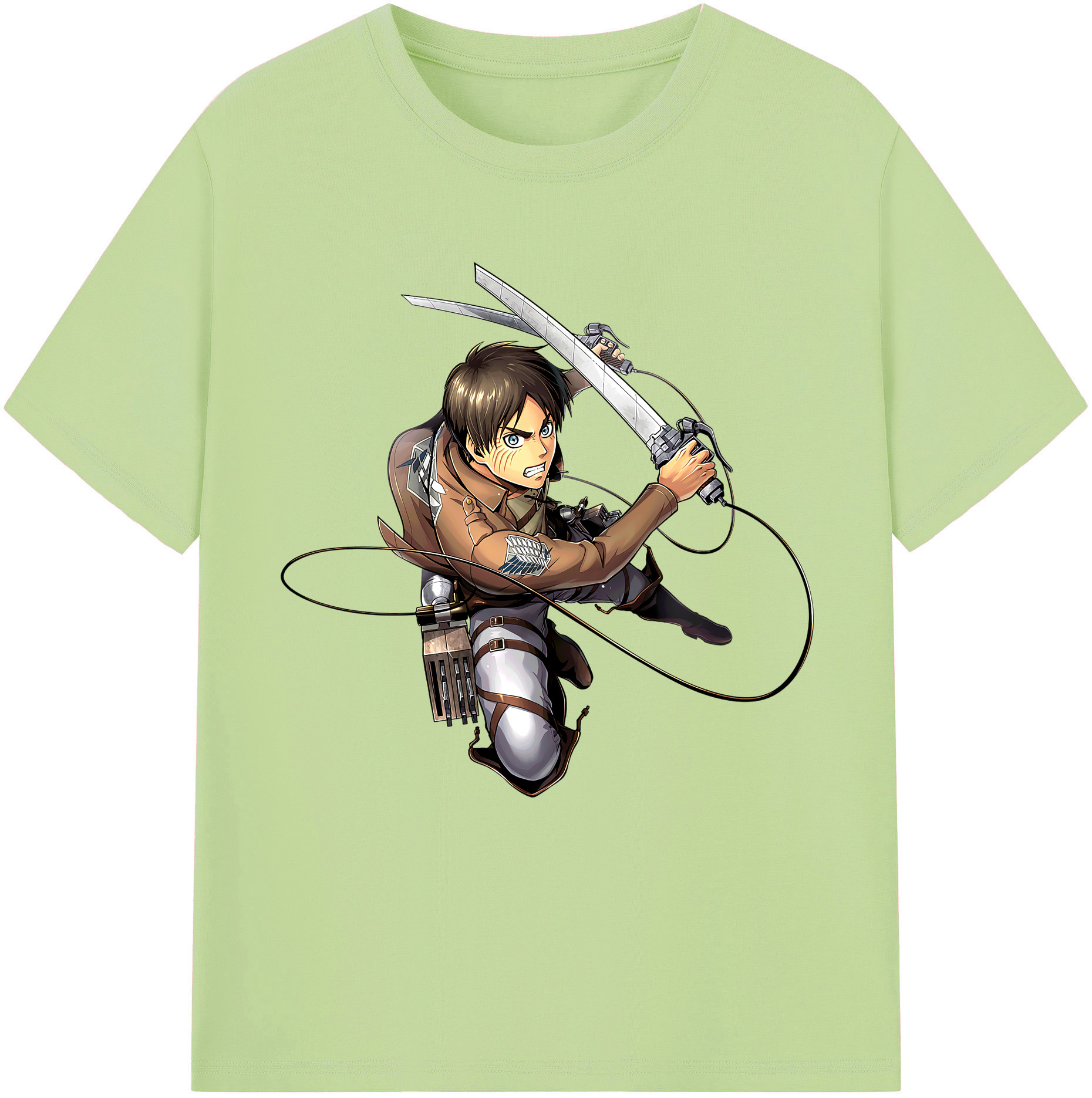 （画像用） 進撃の巨人 エレン･イェーガー Attack on Titan Eren Jäger 綿100％半袖Tシャツ（フロントプリント）